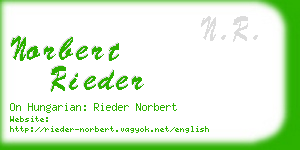 norbert rieder business card